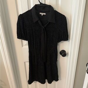 Avec Les Filles Black Textured Mini Dress